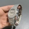 f06ec1c10fcd3019fdeff7535ddc85e3 0069 Patek Nautilus 5711 40mm Plain White Dial 2 Rows Stone Bezel Small Stone Case & Band