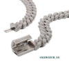 0057 925 Slive Moissanite Cuban Chains rose gold 18mm 21in